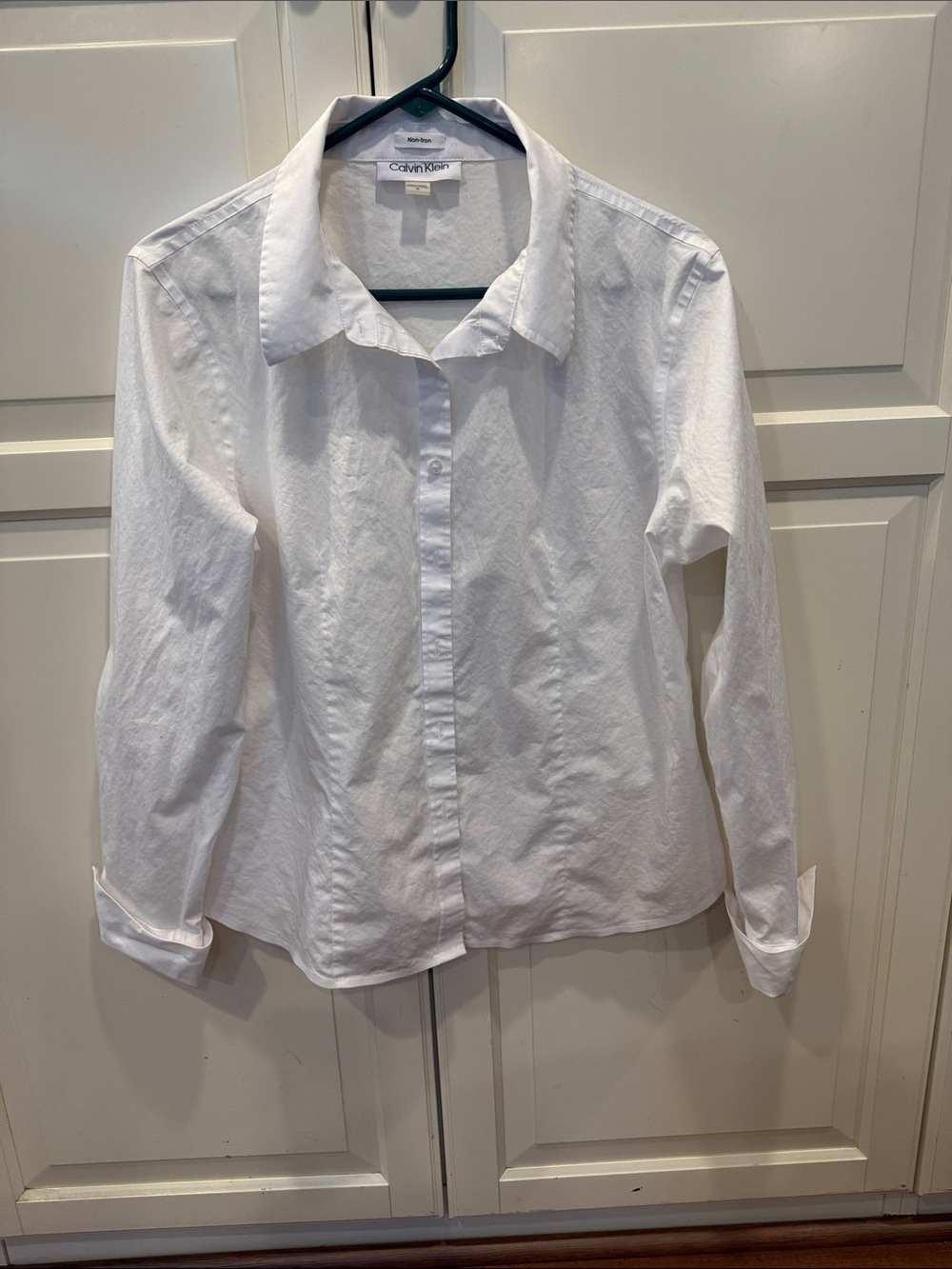 Calvin Klein White Long-Sleeve Button Shirt